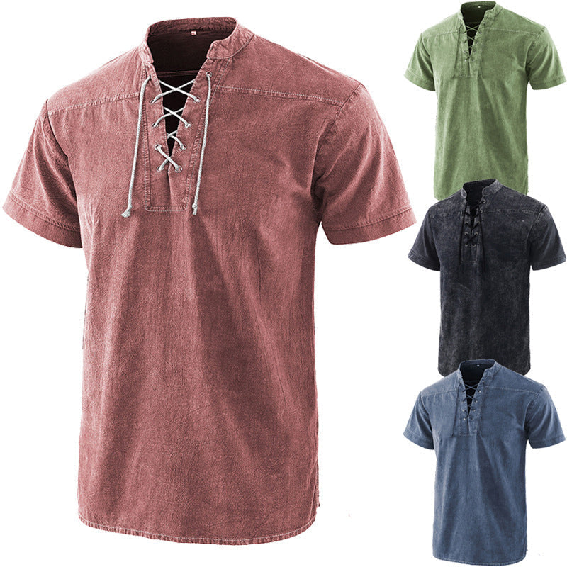 Kurze Ärmel mit Batikmuster für Herren