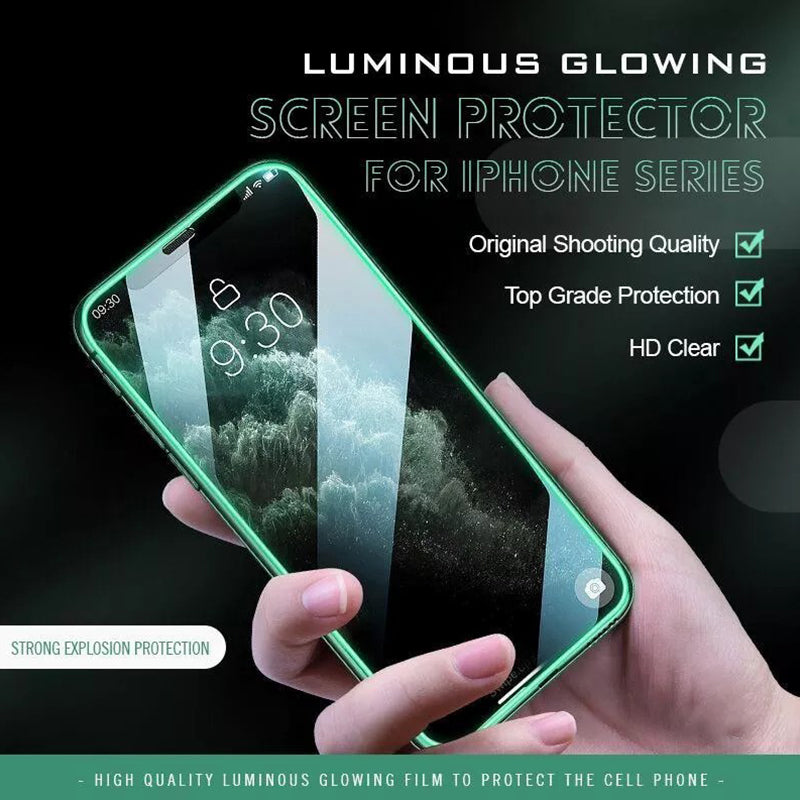 Leuchtend leuchtender Displayschutz aus gehärtetem Glas für das iPhone