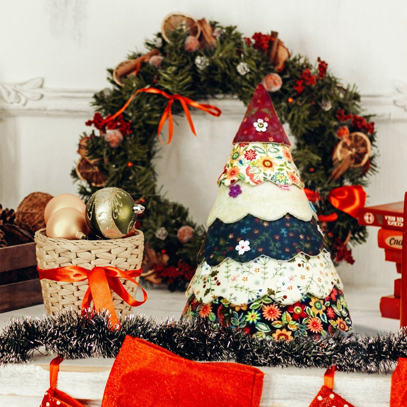 Handgefertigtes Weihnachtsbaum-Quilt-Set