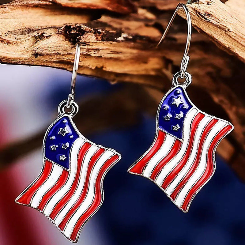 Entzückende Ohrringe mit amerikanischer Flagge