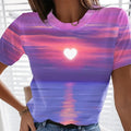 Damen-T-Shirt mit Herz-3D-Druck