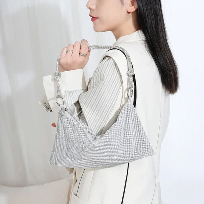 Luxus-Design-Handtasche mit glänzenden Strasssteinen