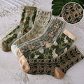 Damen-Baumwollsocken mit Blumenmuster