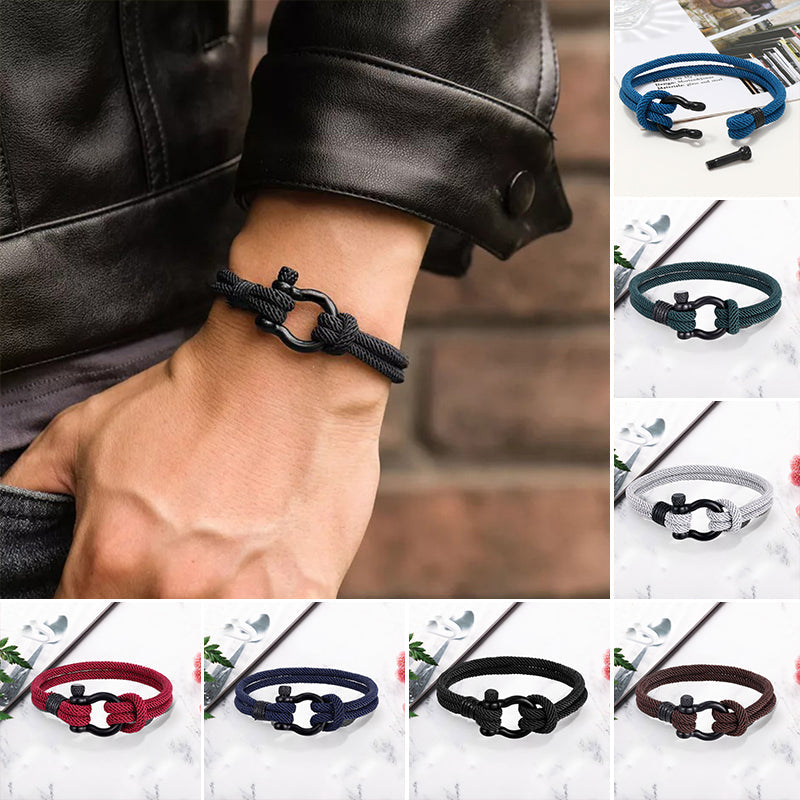 Nautisches geflochtenes Seilarmband (Geschenkkarte im Lieferumfang enthalten)