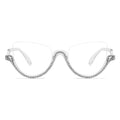 Cat-Eye-Brille mit weißen Diamanten für Damen