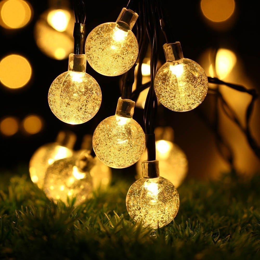 Solarbetriebene Kristallkugel-Lichterketten