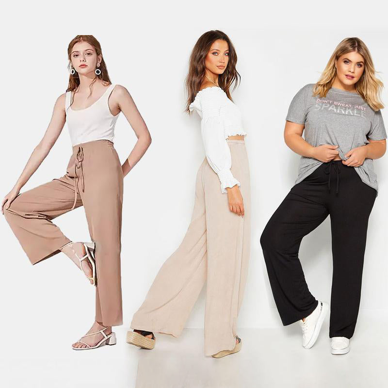Damenhose aus Eisseide mit weitem Bein