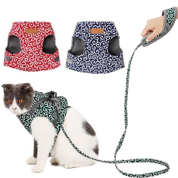 Set mit Katzenweste, Geschirr und Leine für Spaziergänge im Freien