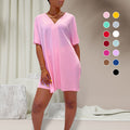 Set aus Kleid und kurze Hose mit V-Ausschnitt
