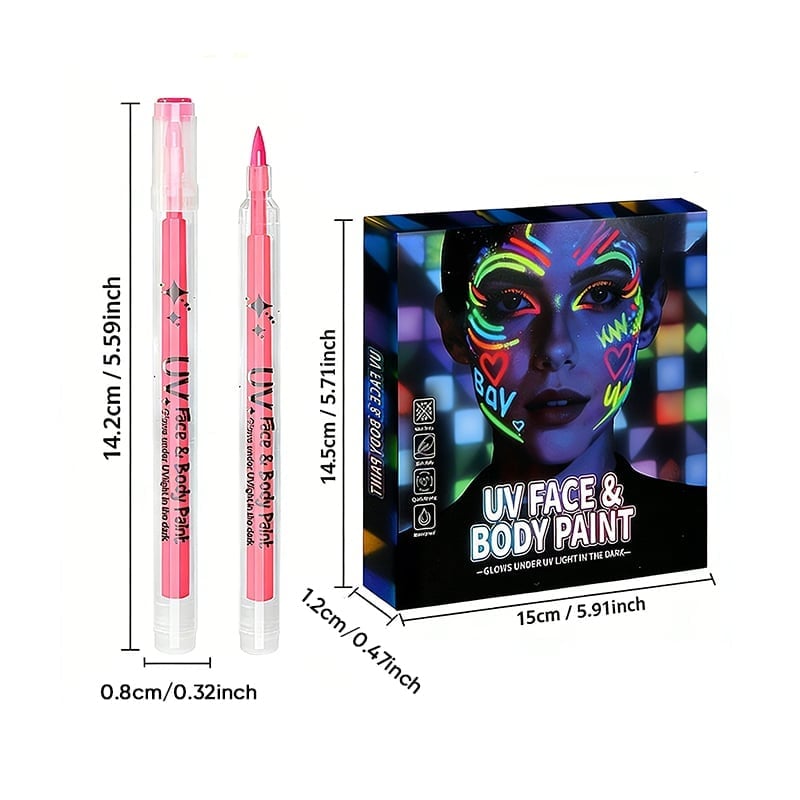 UV-Neon-Schminkmarker, 12 Farben