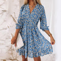 Langärmliges Blumenkleid