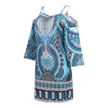 Bedrucktes Slip-Kleid mit Rundhalsausschnitt