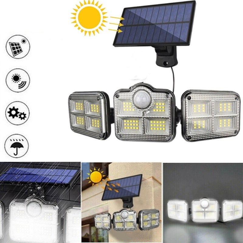 Dreifache LED-Solarwandleuchte