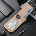 Brieftaschenhülle mit magnetischem Reißverschluss und Kreditkartenhalter für das iPhone