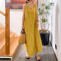 Ärmelloses Sling-Kleid aus Baumwollleinen