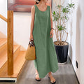 Ärmelloses Sling-Kleid aus Baumwollleinen