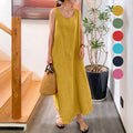 Ärmelloses Sling-Kleid aus Baumwollleinen