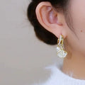 Opal-Ginkgo-Blatt-Ohrringe