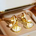 Opal-Ginkgo-Blatt-Ohrringe