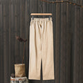 Lässige Damen-Hose aus Baumwollleinen mit hoher Taille