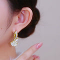 Opal-Ginkgo-Blatt-Ohrringe