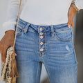 Distressed-Jeans mit fünf Knöpfen