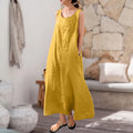 Ärmelloses Sling-Kleid aus Baumwollleinen