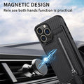 Brieftaschenhülle mit magnetischem Reißverschluss und Kreditkartenhalter für das iPhone