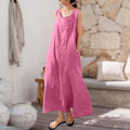 Ärmelloses Sling-Kleid aus Baumwollleinen