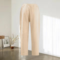 Lässige Damen-Hose aus Baumwollleinen mit hoher Taille