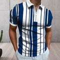 Farbeblock-Poloshirt für Herren mit Reißverschluss