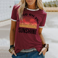 T-Shirt mit Rundhalsausschnitt und Kokosnussbaum-Print