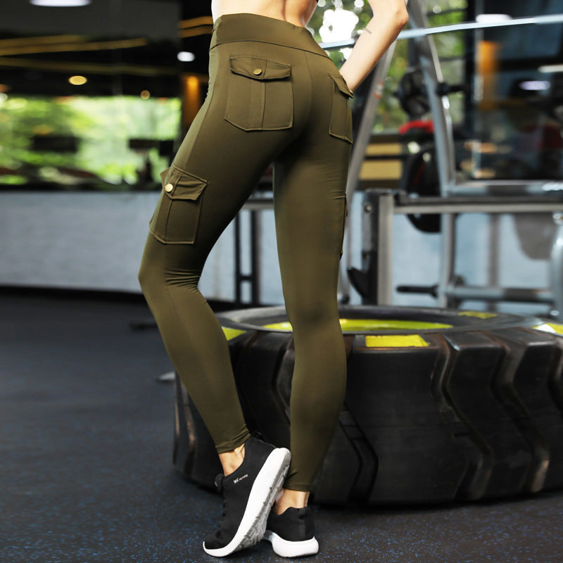 Damen-Taschen-Sexy-Stretch-Leggings, Fitness-Trainingshose Zweitbild