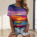 Lässiges 3D-gedrucktes Malerei-T-Shirt für Damen