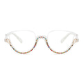 Cat-Eye-Brille mit weißen Diamanten für Damen