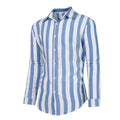Gestreiftes Button-Down-Langarmshirt für Herren aus Baumwollleinen