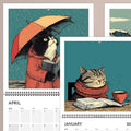 Wandkalender "Katzen chillen mit Büchern" 2026