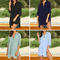 Strandbadebluse mit V-Ausschnitt