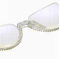 Cat-Eye-Brille mit weißen Diamanten für Damen
