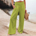 Gesmokte Hose aus Leinenmischung von Fresh Air mit Taschen