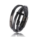 Mehrschichtiges Lederarmband im Cross-Stil