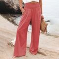 Gesmokte Hose aus Leinenmischung von Fresh Air mit Taschen