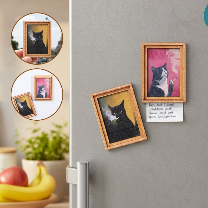 Kühlschrankmagnet mit Katzen-Fotorahmen Zweitbild