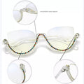 Cat-Eye-Brille mit weißen Diamanten für Damen