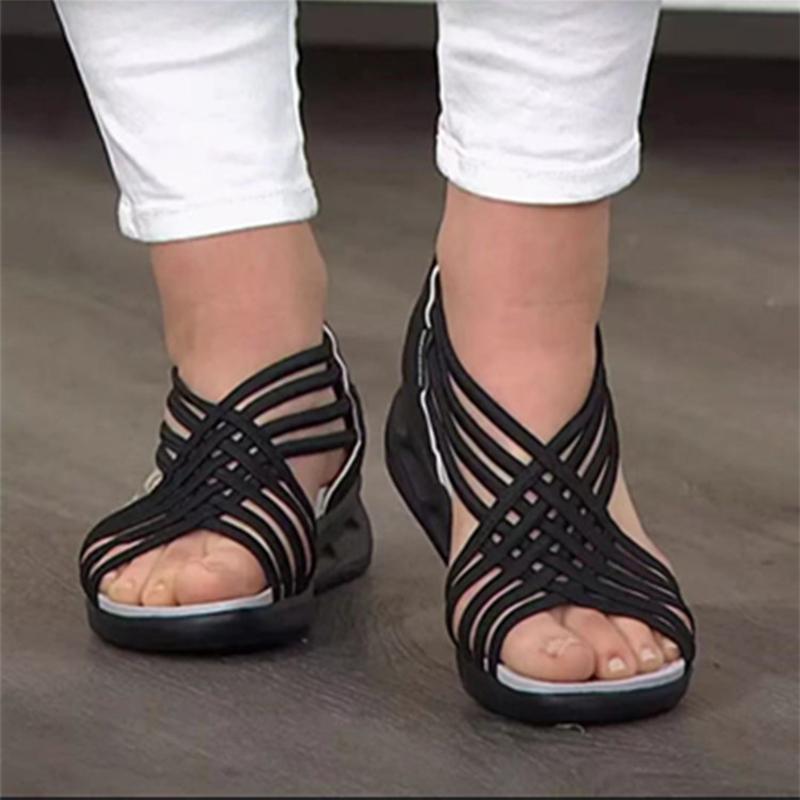 Sportliche geflochtene Fischmaul-Sandalen für Damen Hauptbild