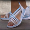 Sportliche geflochtene Fischmaul-Sandalen für Damen
