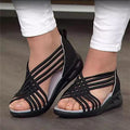Sportliche geflochtene Fischmaul-Sandalen für Damen