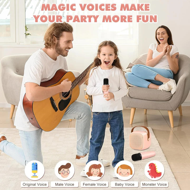 Mini-Karaoke-Maschine mit drahtlosen Mikrofonen Zweitbild