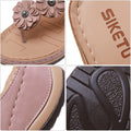 Leichte Blumen-Clip-Toe-Sandalen für Damen