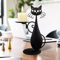 Kerzenhalter mit schwarzer Katze